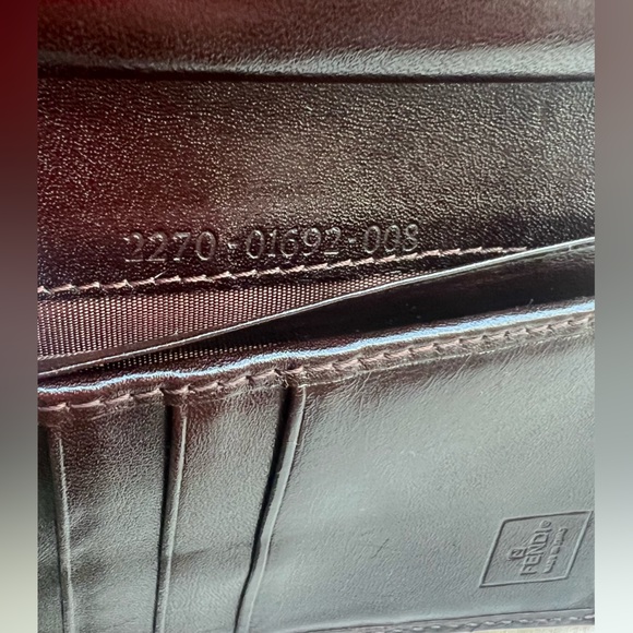 EUC FENDI ZUCCA Zucchino Print Leather Snap Kiss Lock Card Billfold Wallet - Picture 8 of 9